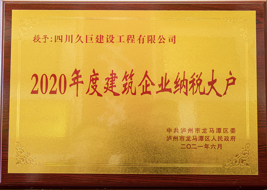 2020年度建筑企業(yè)納稅大戶